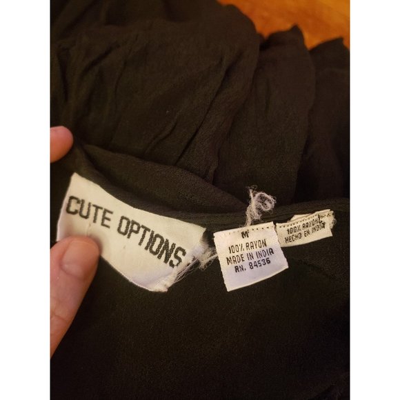 90s Black Rayon Babydoll Dress‎ - Picture 5 of 5